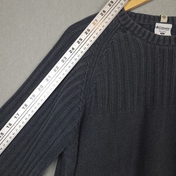 Columbia Mens Sweater Long Sleeve Crew Neck Ribbed Pullover XL Gray Fisherman - Picture 8 of 9